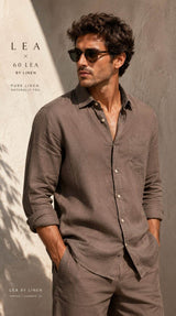 Chocolate Brown Premium 100% Pure Natural 60 Lea Linen Fabric(0% Cotton)