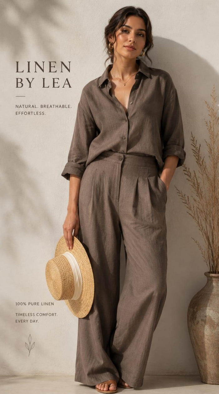 Chocolate Brown Premium 100% Pure Natural 60 Lea Linen Fabric(0% Cotton)