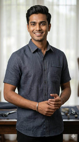 Cobalt Grey Premium Cotton for Shirting