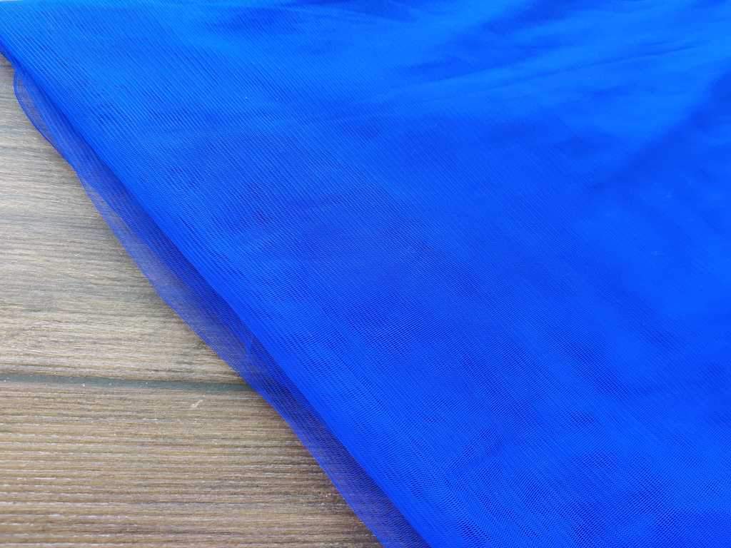 Vibrant Blue Mono Net Fabric