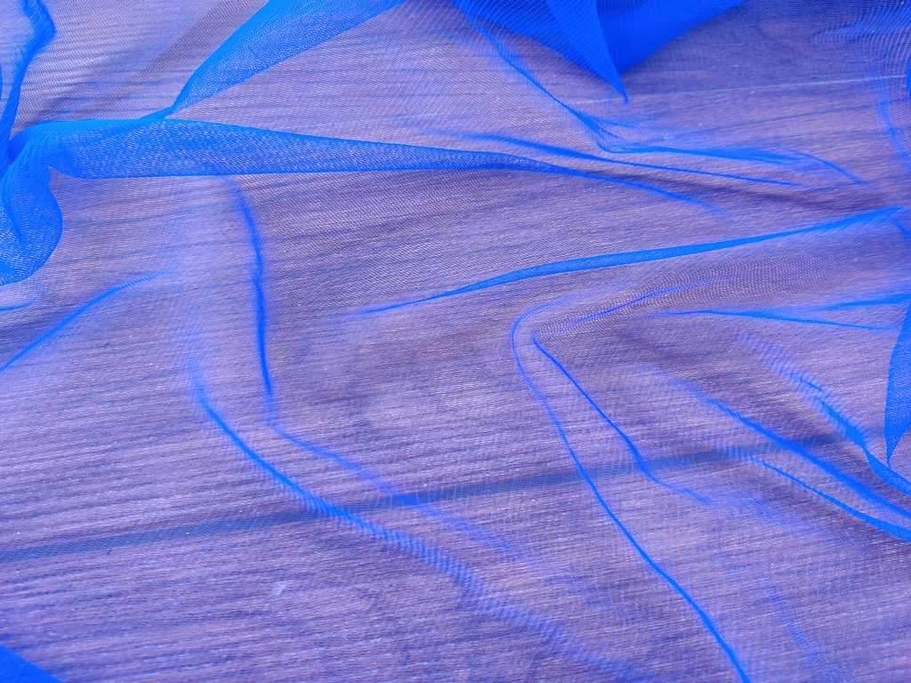 Vibrant Blue Mono Net Fabric
