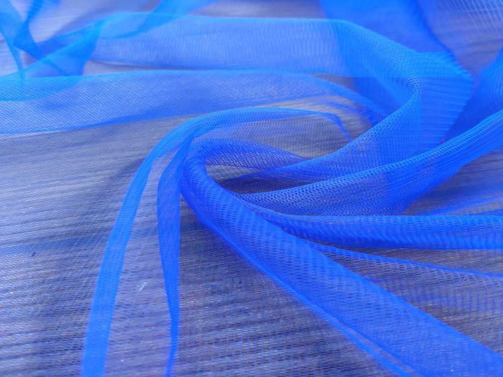 Vibrant Blue Mono Net Fabric
