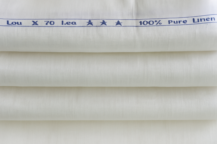 Cream 100% Pure Cotton Linen Fabric (70 lea)