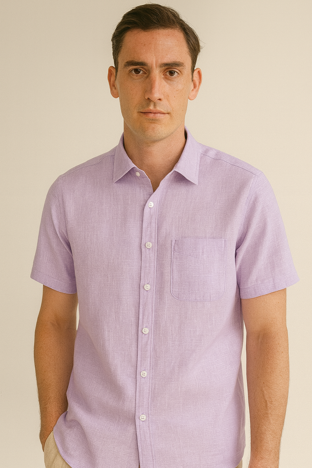 Mauve Pure 60 lea Italian Cotton Linen Fabric