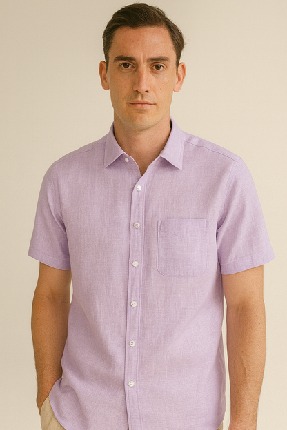 Mauve Pure 60 lea Italian Cotton Linen Fabric