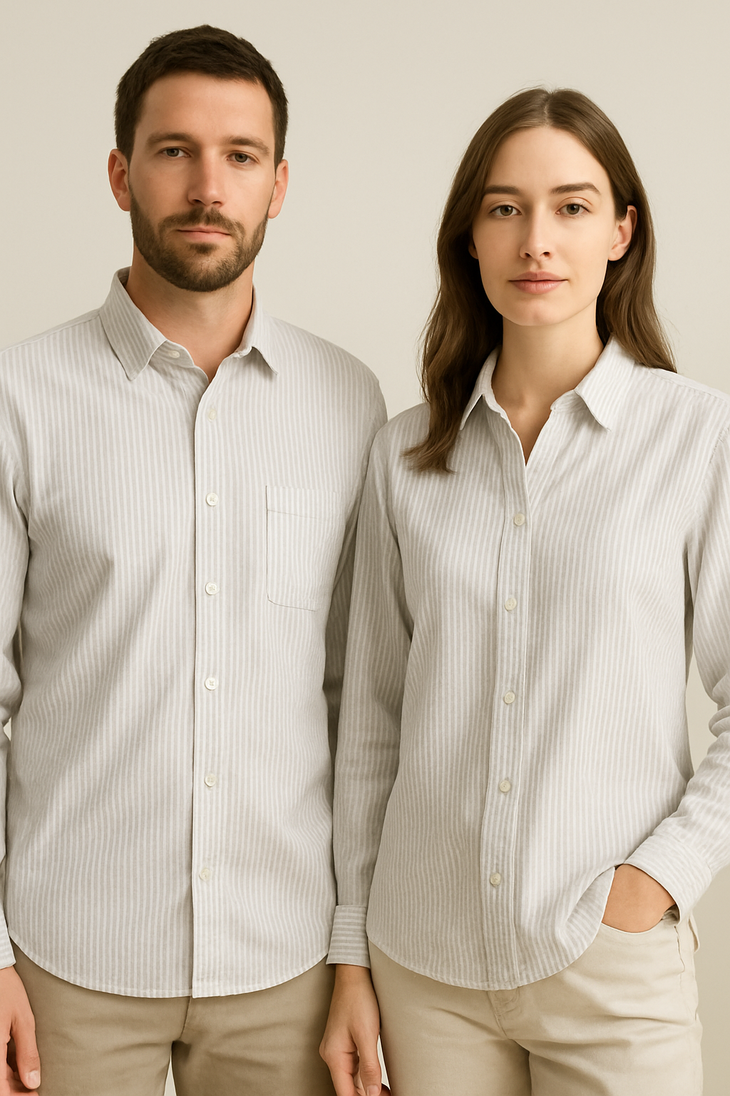 Self White Stripes Pure 60 Lea Cotton Linen Fabric