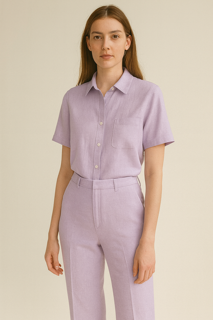 Mauve Pure 60 lea Italian Cotton Linen Fabric