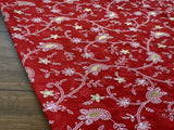 Maroon Floral Chikankari Thread & Zari Embroidered Chanderi Fabric