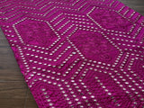 Magenta Traditional Faux Mirror Embroidery Taffeta Fabric