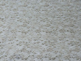 White Floral Dyeable Sequins Chikankari Embroidered Cotton Fabric