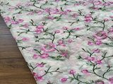 Off-white Floral Embroidered Chanderi Fabric