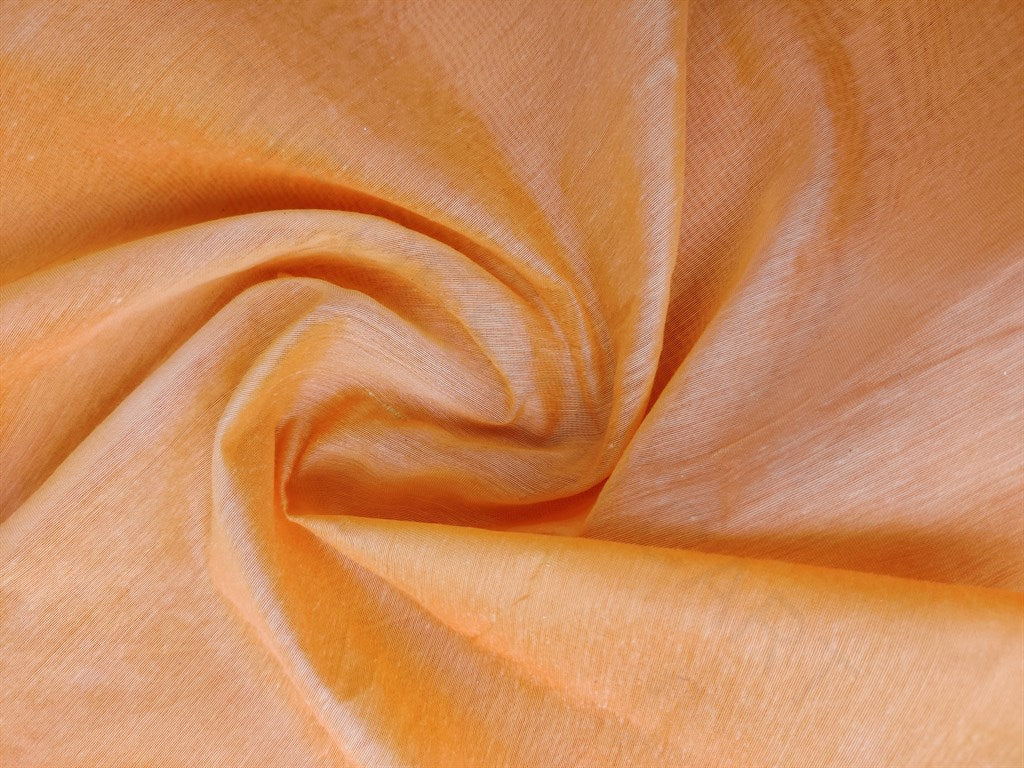 Orange Plain Chanderi Fabric