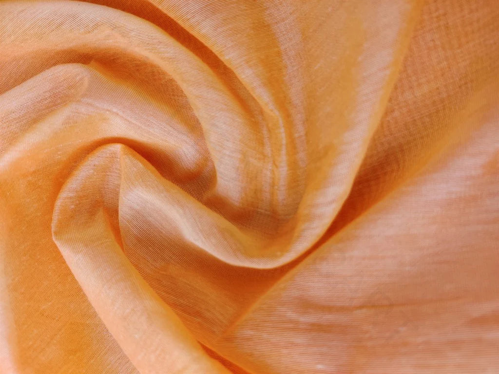 Orange Plain Chanderi Fabric
