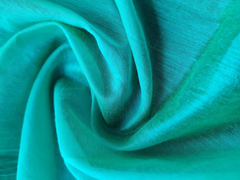 Sea Blue Plain Chanderi Fabric