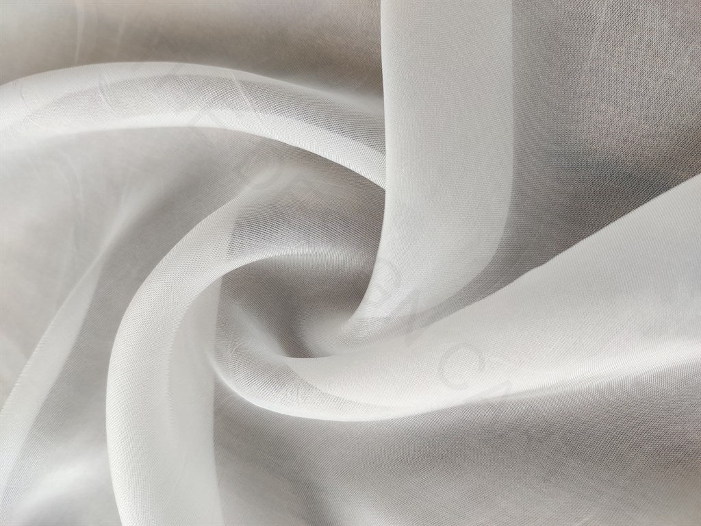 White Plain Dyeable Organza Silk Fabric