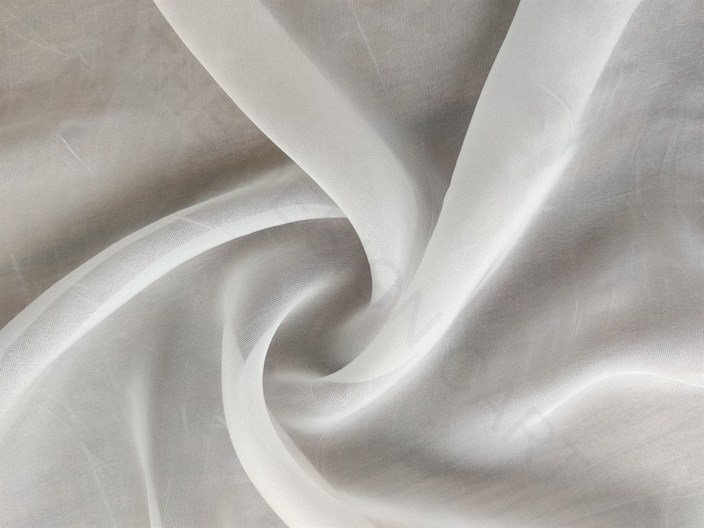 White Plain Dyeable Organza Silk Fabric