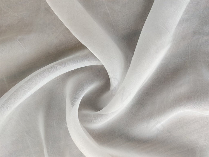White Plain Dyeable Organza Silk Fabric