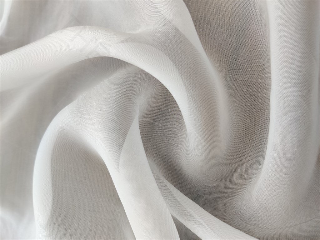 White Plain Dyeable Organza Silk Fabric