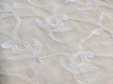 Dyeable Embroidered Paisleys Georgette Fabric