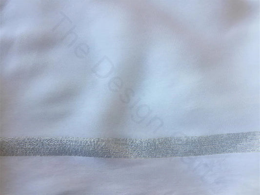 White Dyeable Viscose Fabric with Satin Border