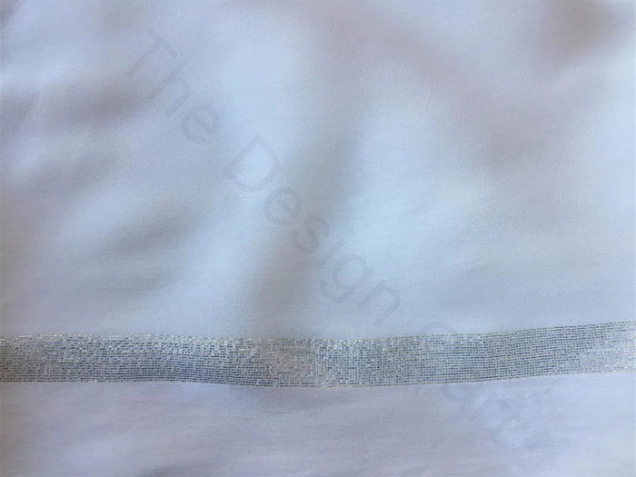 White Dyeable Viscose Fabric with Satin Border