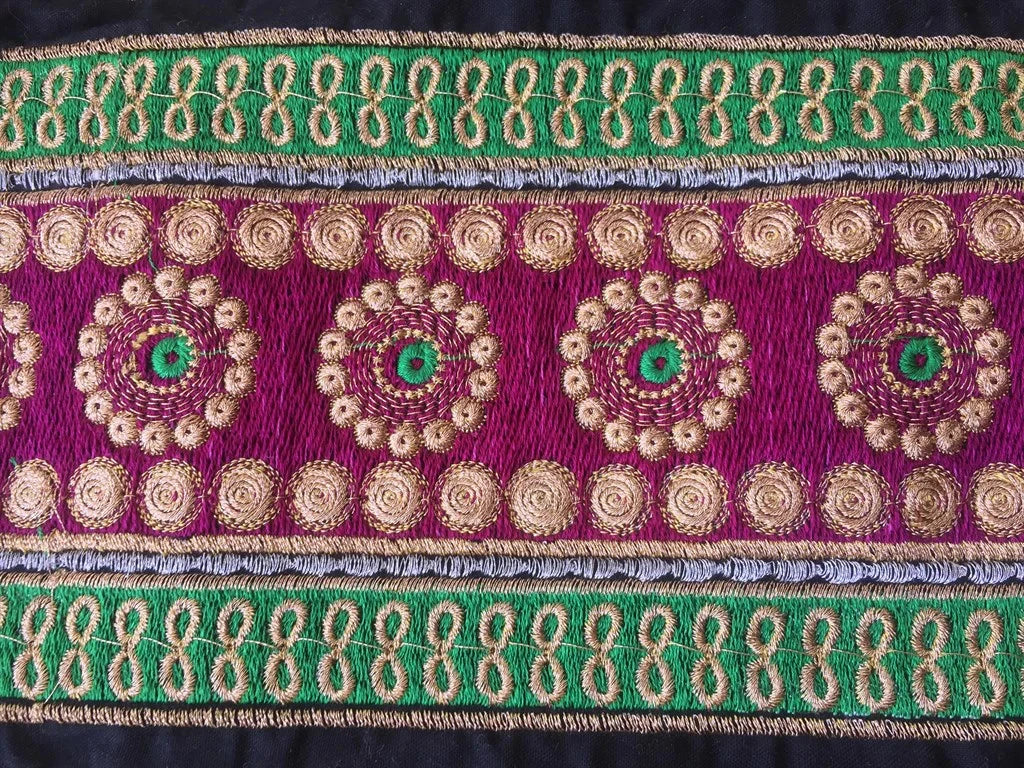 Multicolour Zari Work Embroidered Borders