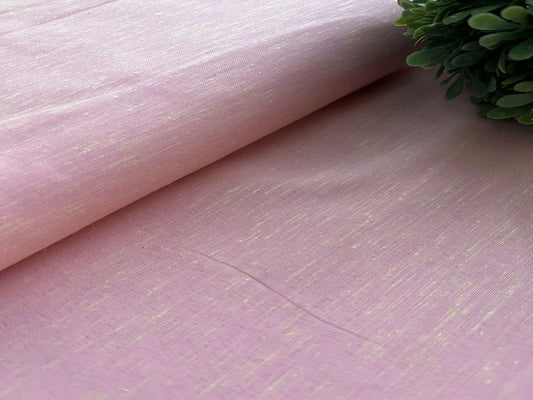 Peach Yellow Self Textured Linen Fabric