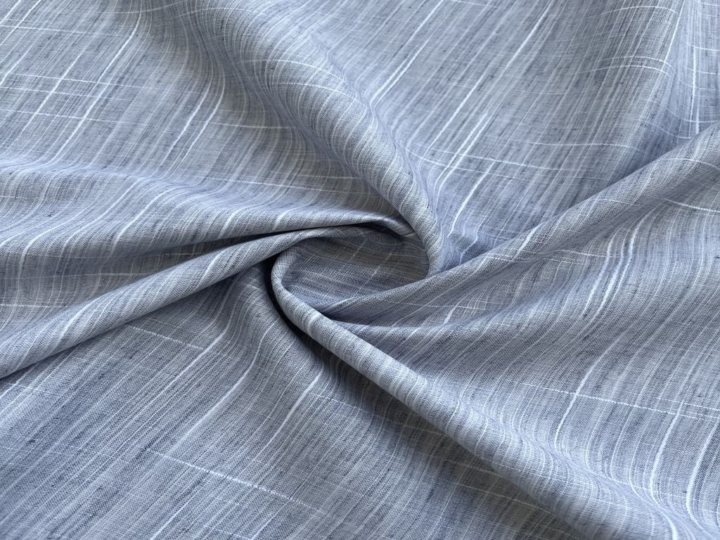 Grey Textured Linen Fabric