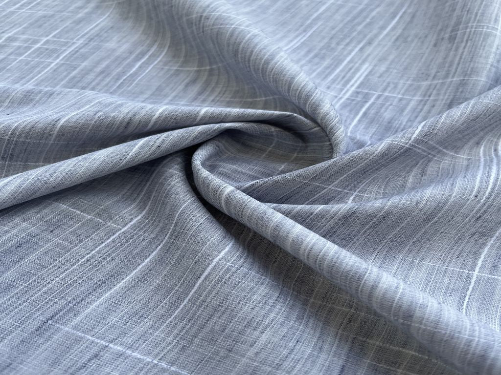 Grey Textured Linen Fabric