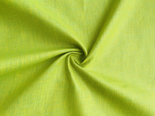 Green Yellow Textured Linen Fabric