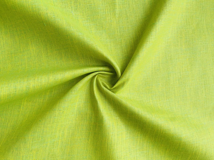 Green Yellow Textured Linen Fabric