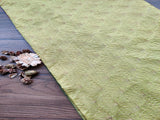 Green Golden Abstract Embroidered Chanderi Fabric