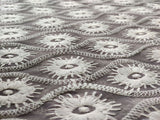 Grey White Chikankari Embroidered Georgette Fabric
