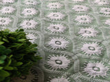 Mint Green White Thread Chikankari Embroidered Georgette