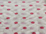 Off White Thread & Silver Sequins Work Flowers Embroidered Chanderi Fabric