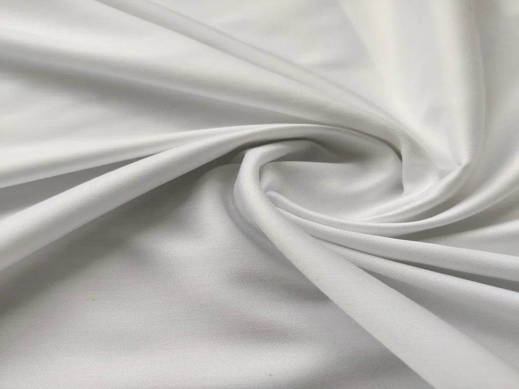 White Plain Tesla Premium Cotton Fabric
