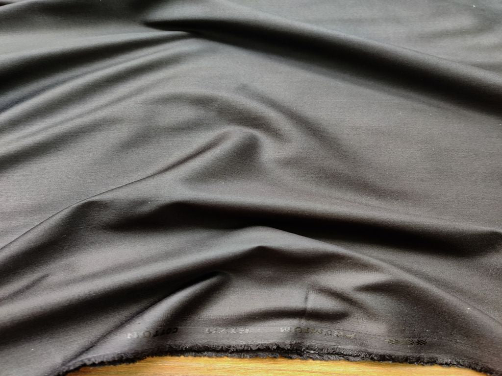 Black Plain Tesla Premium Cotton Fabric