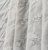 Off-White Motifs Dyeable Cotton Zardozi Sequins Fabric