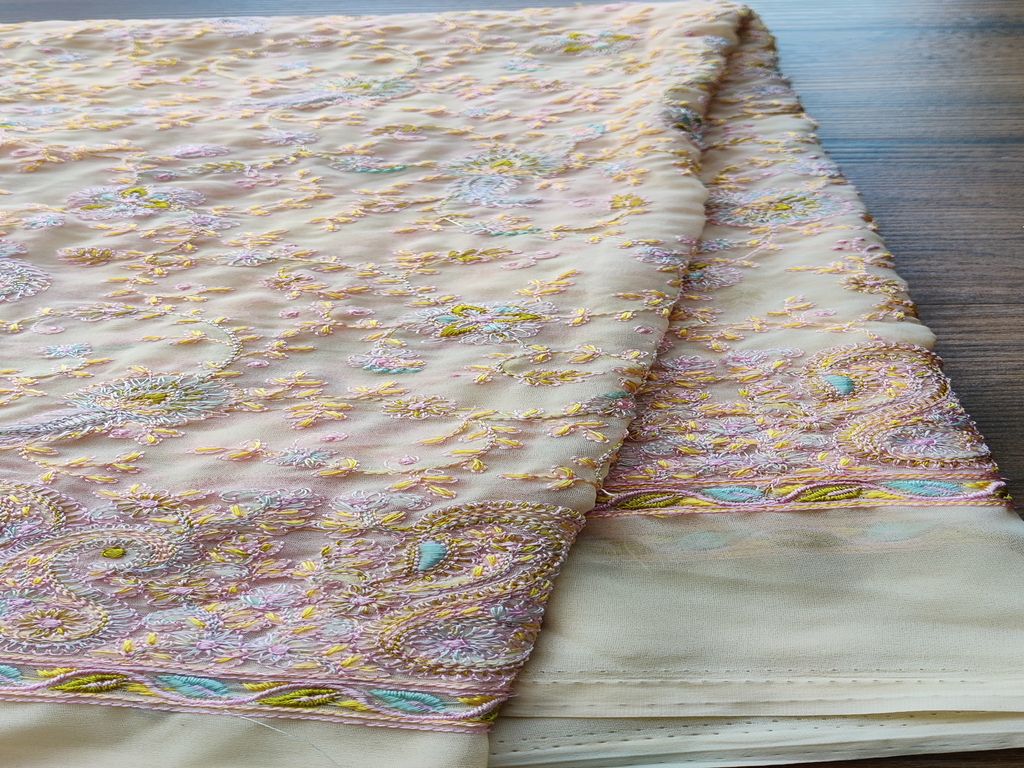 Multicolor Floral Kashmiri Georgette Fabric