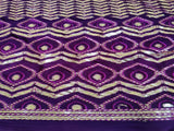 Wine & Silver Traditional Faux Embroidered Gota Patti Georgette Fabric