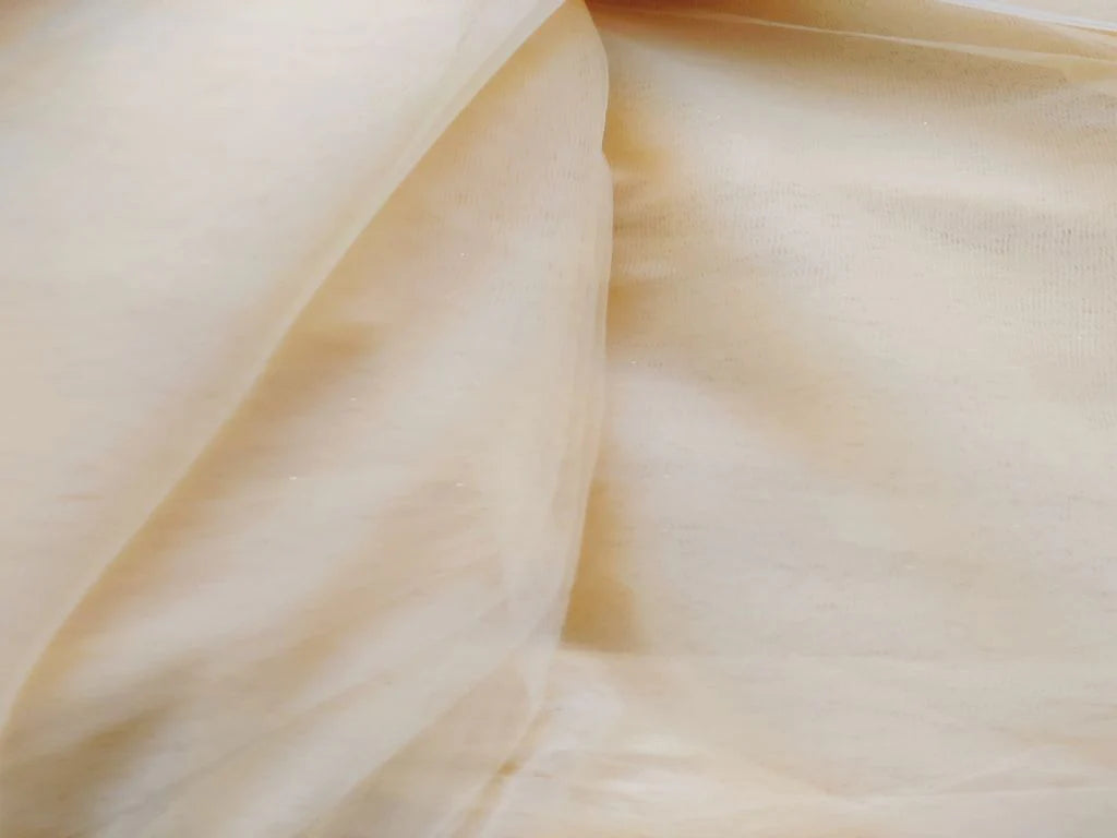Alphonso Yellow Plain Mono Net Fabric (Width: 57 Inches)