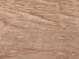 Peach Traditional Chikankari Embroidered Chanderi Fabric