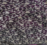 Wine & Golden Floral Embroidered Zardozi Velvet Fabric