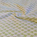 Light Green & White Motifs Thread Embroidered Chanderi Fabric