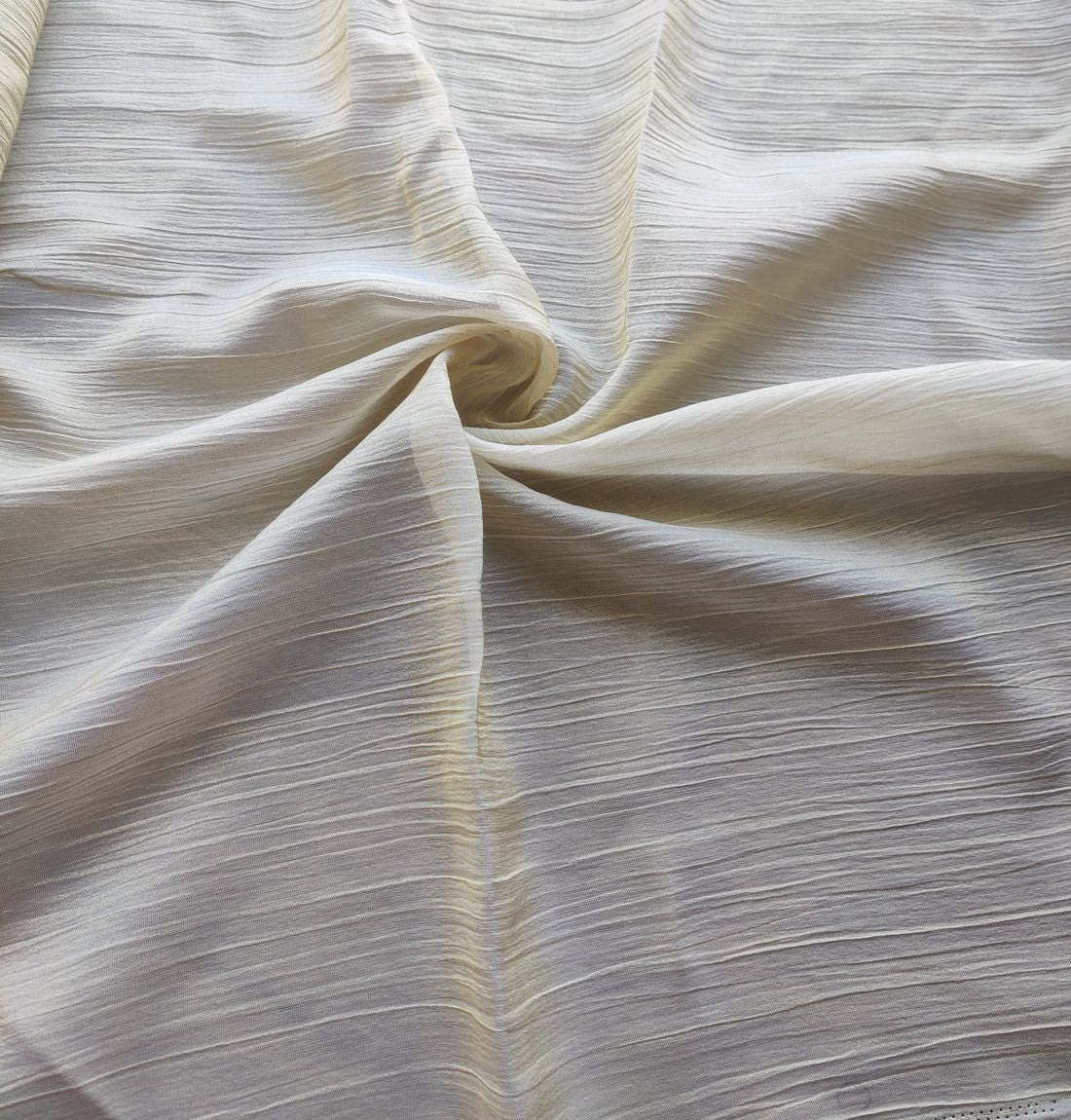 Golden Plain Dyeable Crushed Tissue Silk Fabric