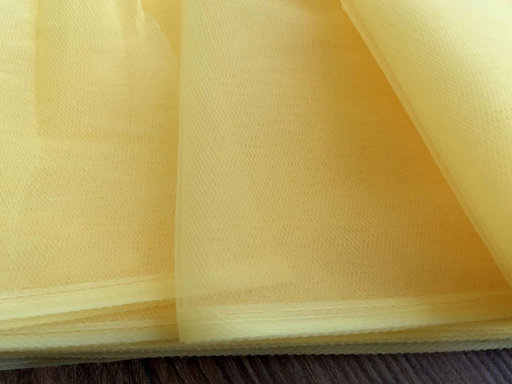 Yellow Plain Net Fabric