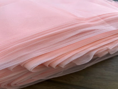 Peach Plain Net Fabric