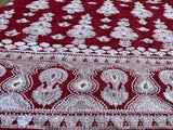 Magenta White Lakhnawi Embroidered Georgette Fabric