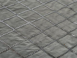 Grey Faux Mirror Embroidered Chanderi Fabric