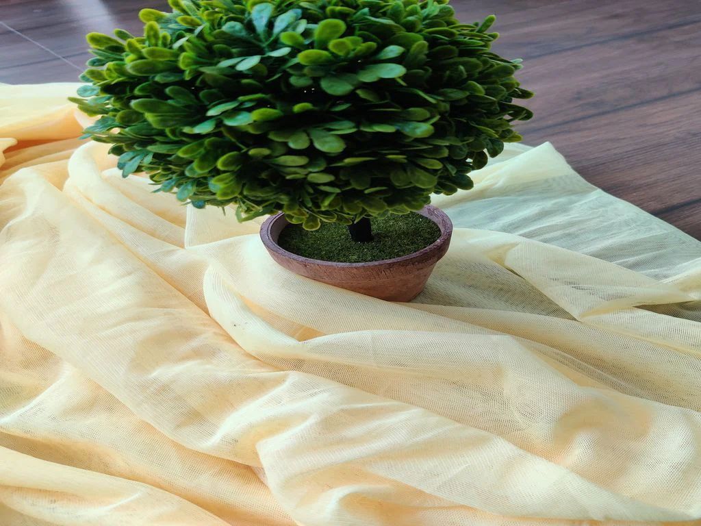 Light Yellow Soft Net Fabric